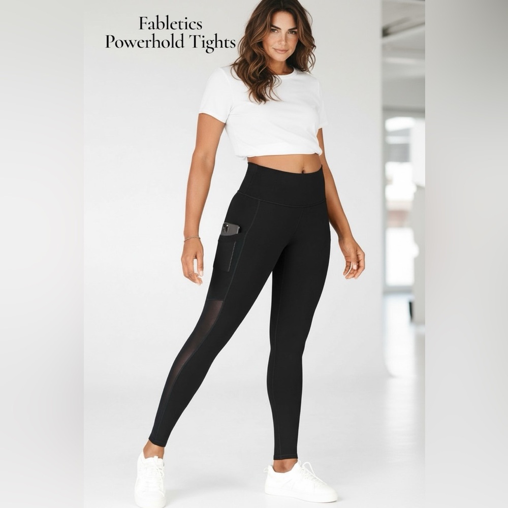 Fabletics Black Mesh Pocket Leggings